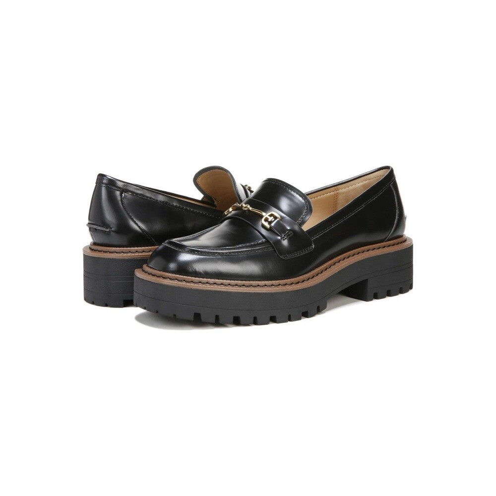 Sam Edelman Laurs Platform Loafers Black Lug Sole Horsebit Preppy Women’s Size - Picture 3 of 11